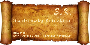 Sterbinszky Krisztina névjegykártya
