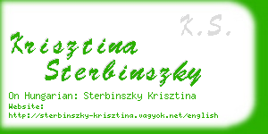 krisztina sterbinszky business card